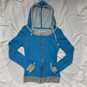 Brooklyn Cloth Early 2000's Blue Gray Cotton Long Sleeve Zip Up Hoodie Sweater S